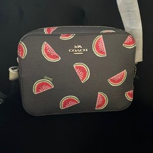 Small Coach crossbody bag.